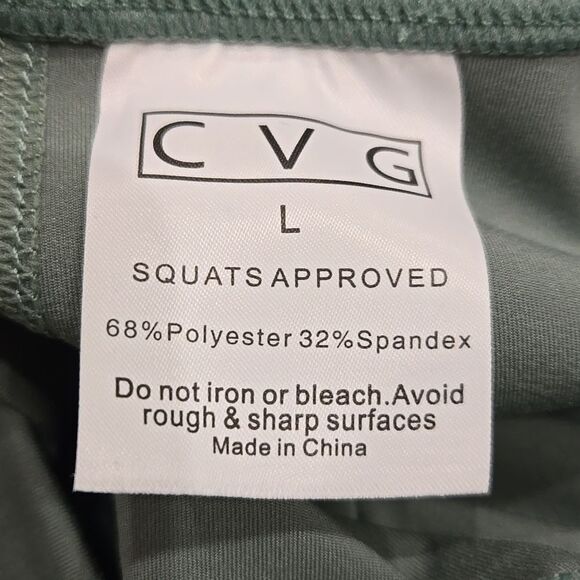 CVG Constantly Varied Gear Capri Leggings Size Large Cropped Solid Green Yoga - Picture 4 of 4